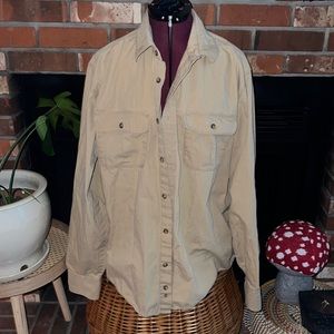Eddie Bauer 100%cotton pocket front button down long sleeve